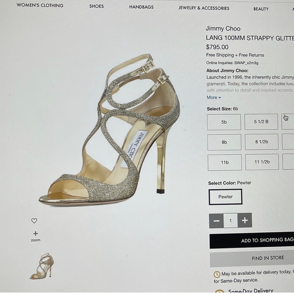 Jimmy Choo Lang 100mm strappy glitter Sz 40